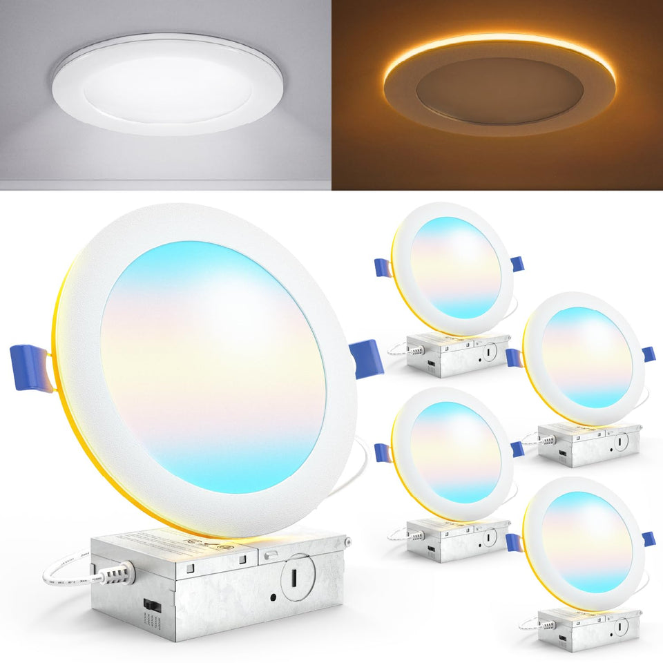 Sunco 6-inch recessed downlight front view for a sleek ceiling look and even illumination.