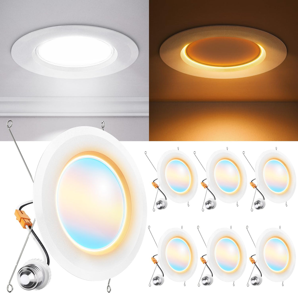 Sunco 6in LED retrofit night-light pack ready for quick ceiling upgrades.