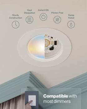 Sunco 6-inch LED downlight with quick install guide for fast setup.