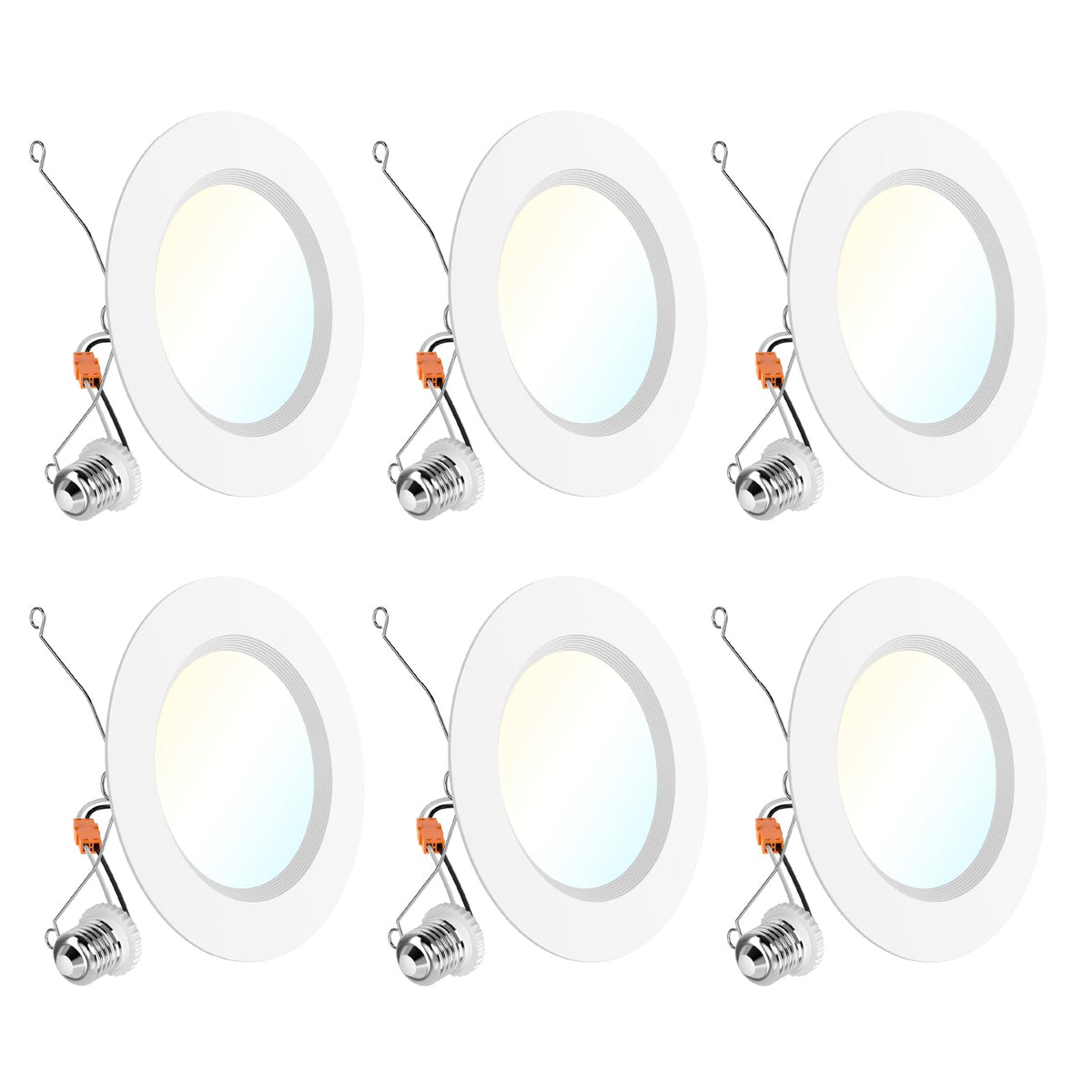 Sunco Lighting 6-inch LED recessed downlight with baffle trim for bright, even illumination.