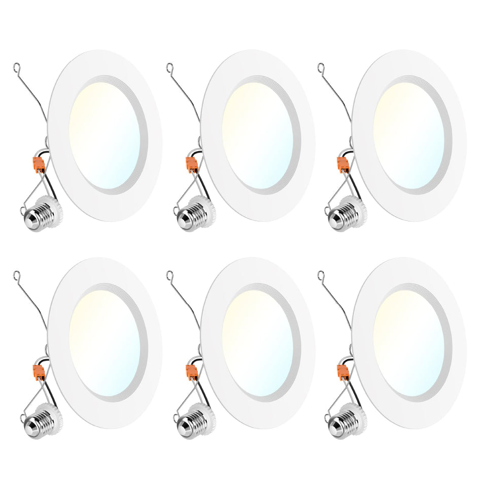 Sunco Lighting 6-inch LED recessed downlight with baffle trim for bright, even illumination.