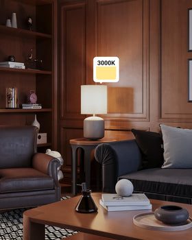 Sunco A15 3000K soft white glow for cozy indoor lighting.