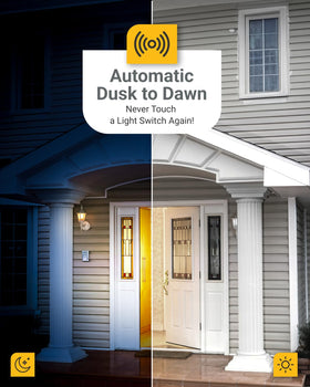 Sunco B11 auto-on bulb with photocell sensor for hands-free nights.