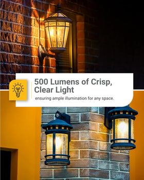 Sunco B11 filament bulb with E12 base for easy outdoor fixture installation.