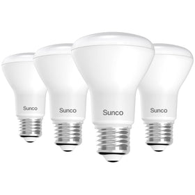 Sunco BR20 LED bulb with bulged reflector for wide-angle recessed lighting.