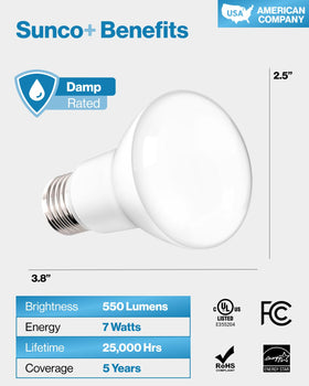 Sunco BR20 LED bulb with E26 base fits standard fixtures