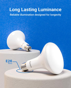 Sunco BR30 LED bulb installed in a recessed can for daylight illumination.