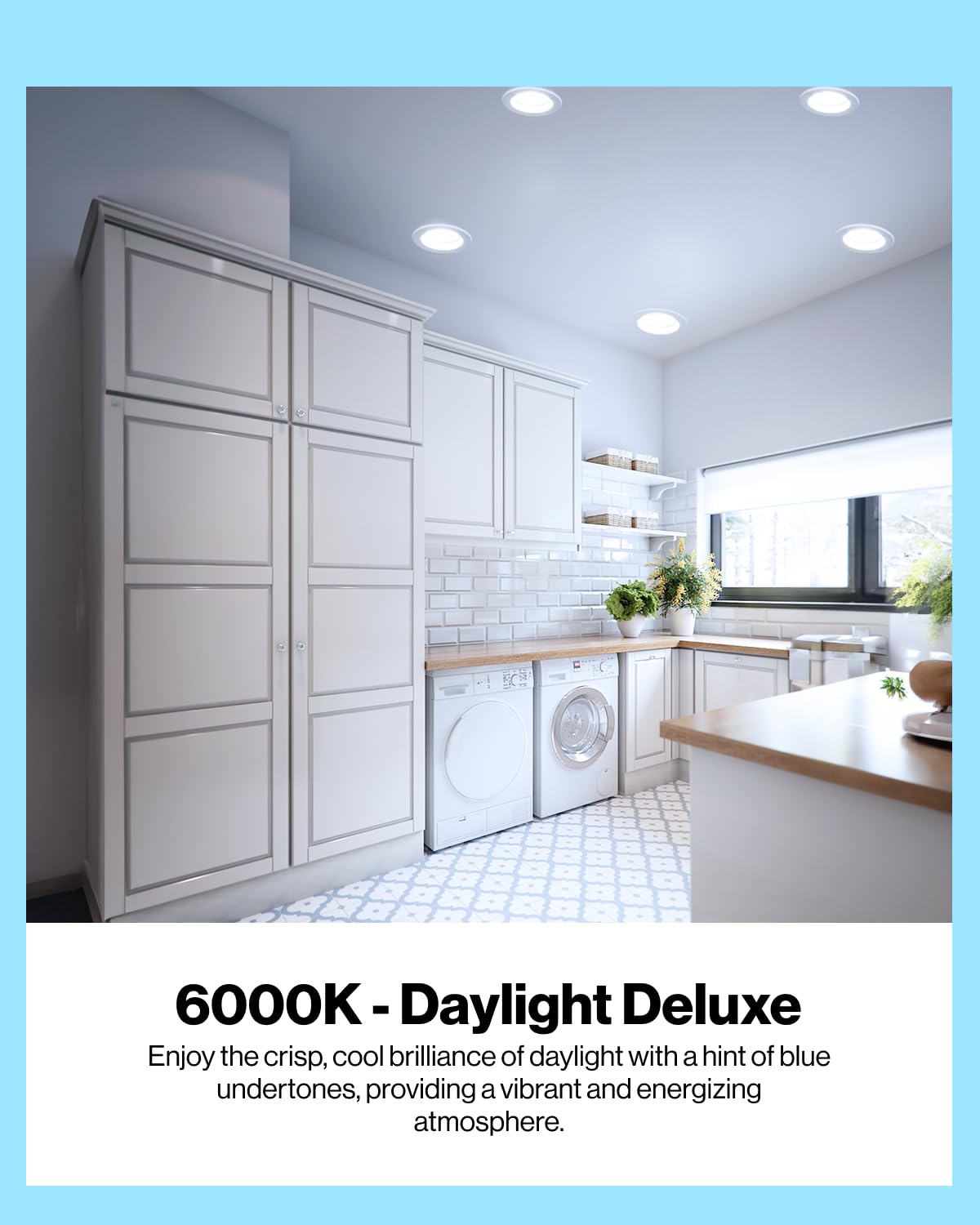 Sunco BR30 LED bulb in living room lit with true color rendering