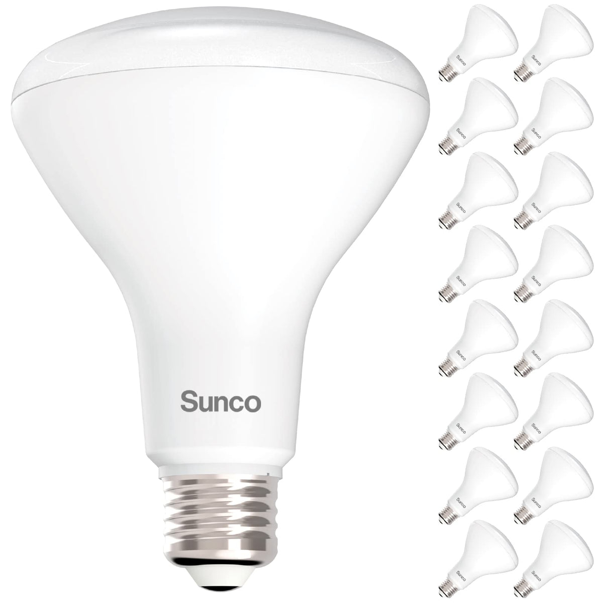 Sunco BR30 LED bulbs 16-pack packshot for bright home lighting