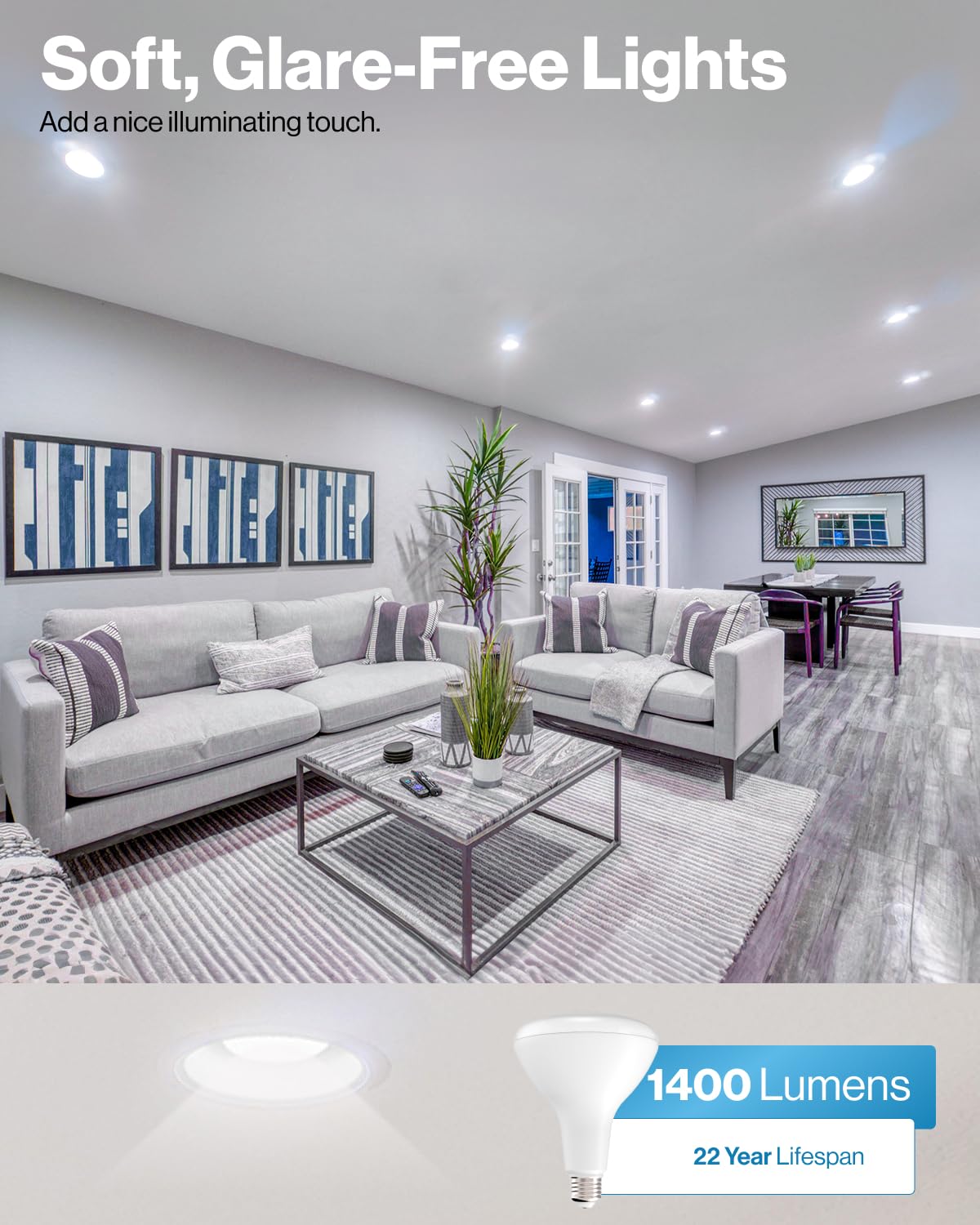 Sunco BR40 LED bulb dimmable for adjustable mood lighting