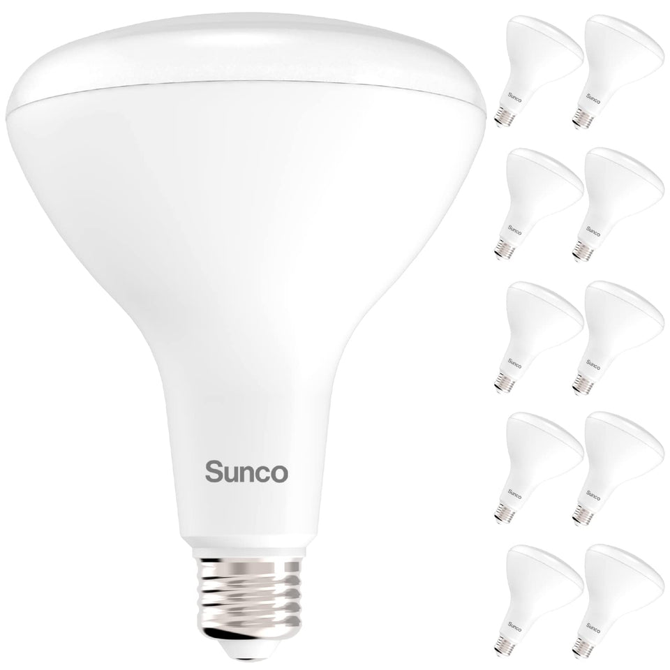 Sunco BR40 LED bulb for indoor flood lighting, ideal for living rooms.