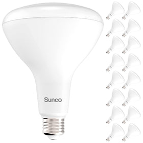 Sunco BR40 LED flood bulb indoors delivers broad, even living space illumination.