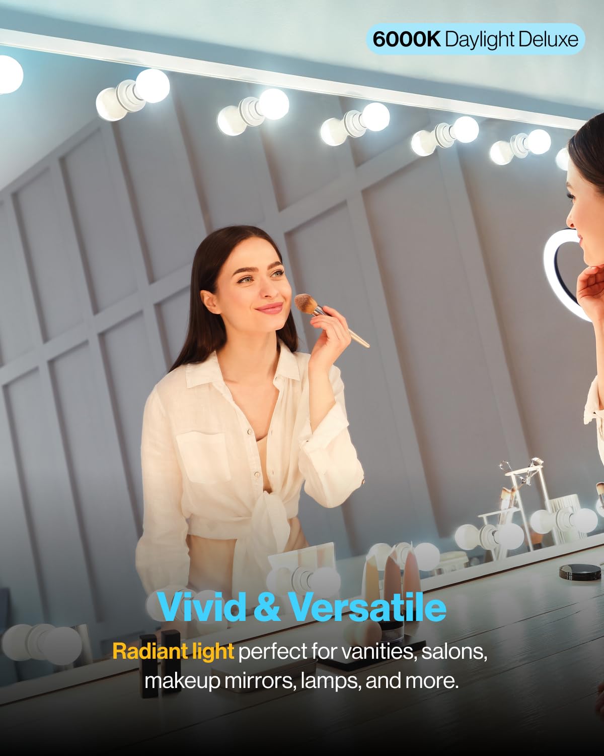 Sunco dimmable LED bulb delivers smooth brightness control in a vanity setting