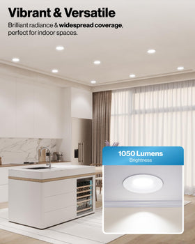 Sunco dimmable LED downlight with baffle trim for layered lighting control.