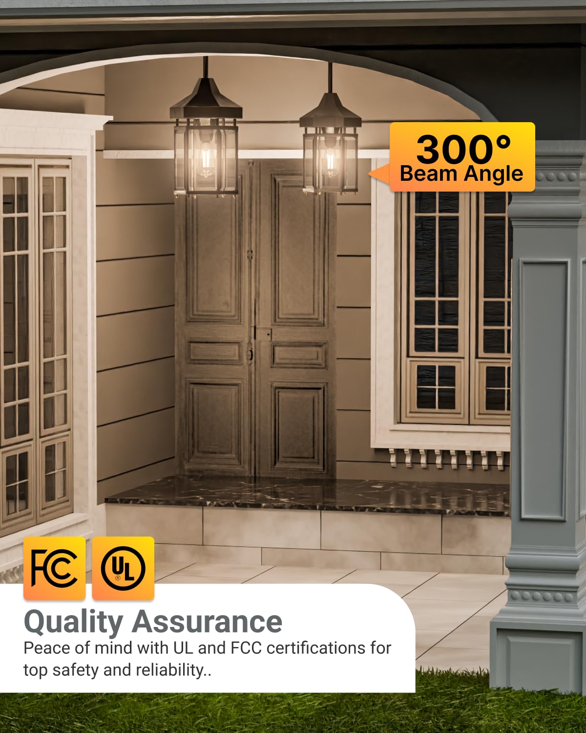 Sunco lighting along a driveway or patio for safe nighttime navigation