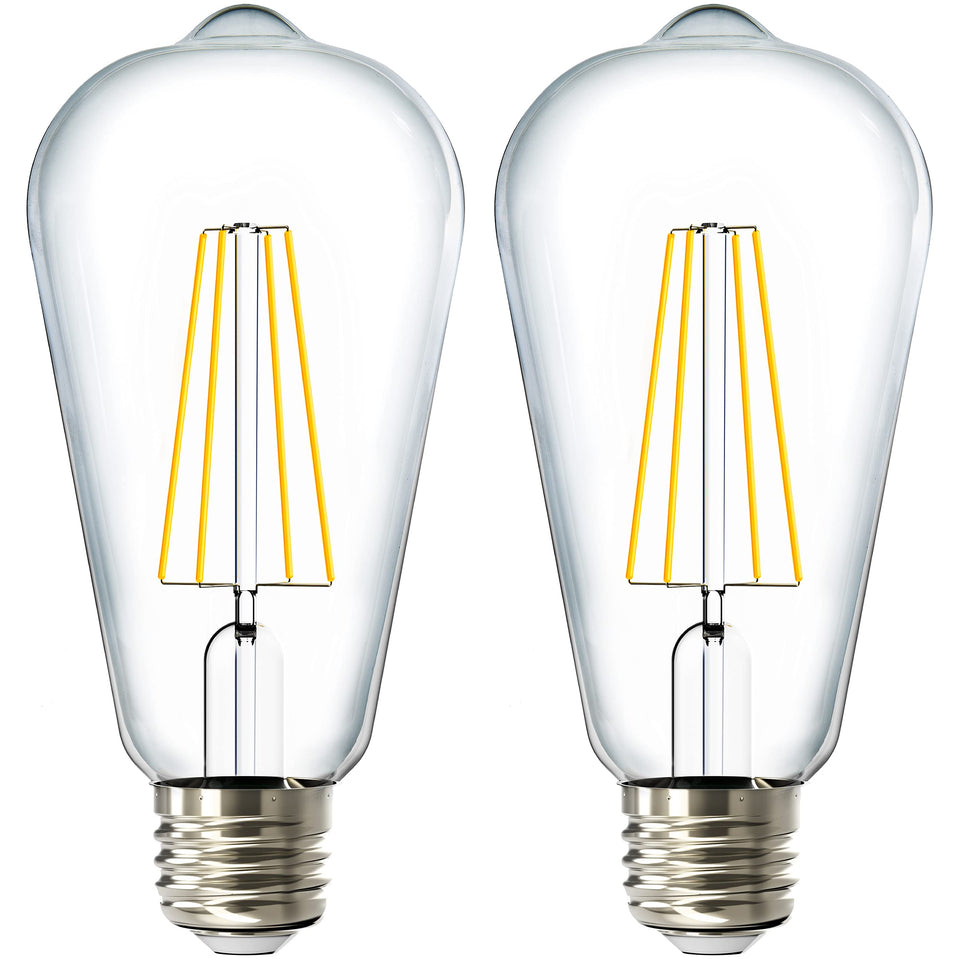 Sunco Dusk-to-Dawn ST64 bulb on patio with automatic dusk to dawn sensor.