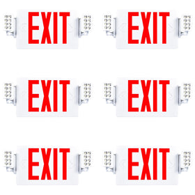 Sunco emergency exit sign front view with red letters visible up to 100 feet.