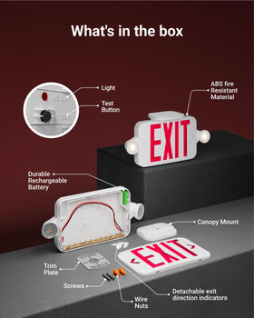 Sunco exit sign supports 120-277V for versatile installation.