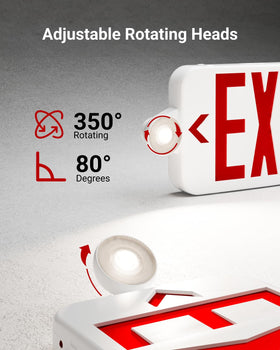 Sunco exit sign backup battery offers 90 minutes of illumination during outages.