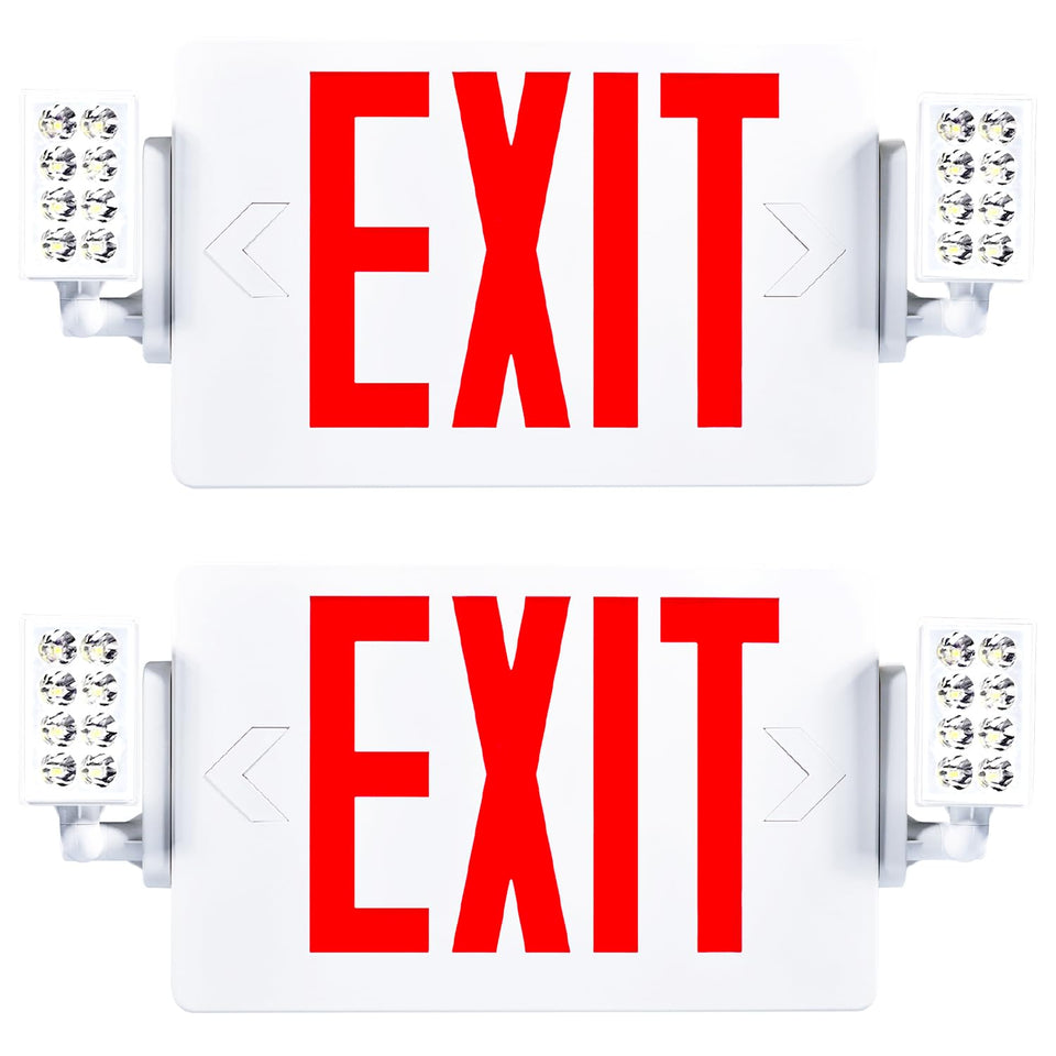 Sunco Exit Sign with emergency lights providing bright visibility up to 100 feet