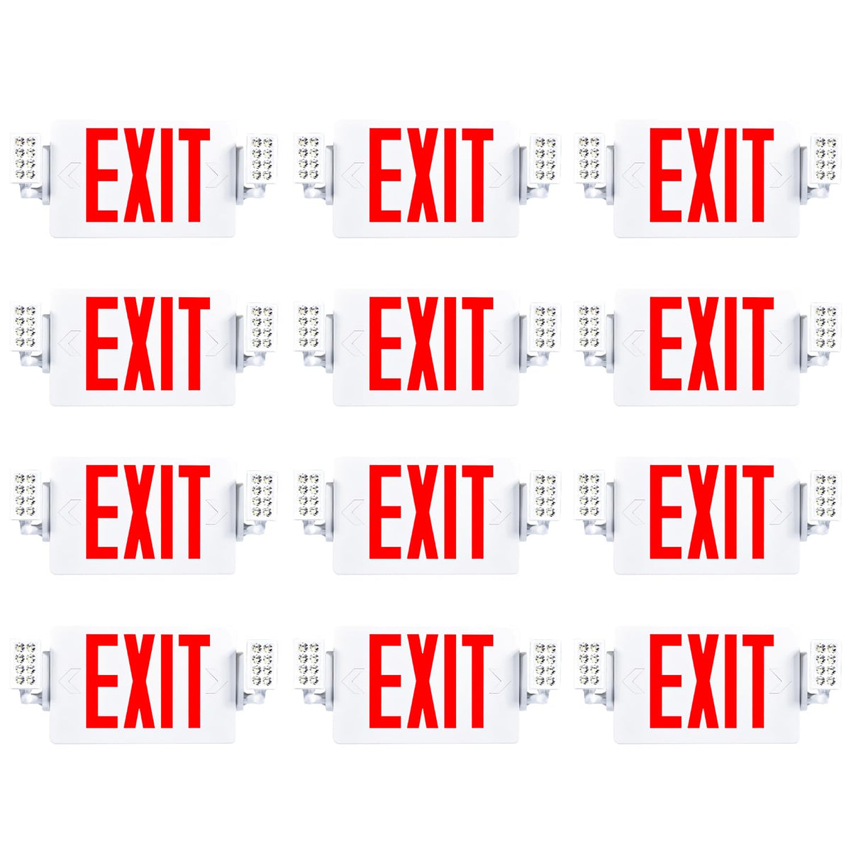 Sunco exit sign with emergency lights and backup battery for reliable egress.