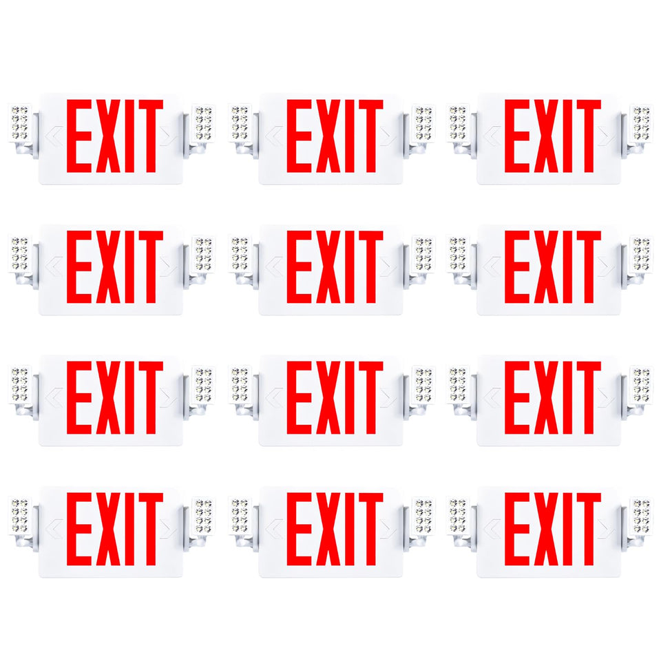 Sunco exit sign with emergency lights and backup battery for reliable egress.