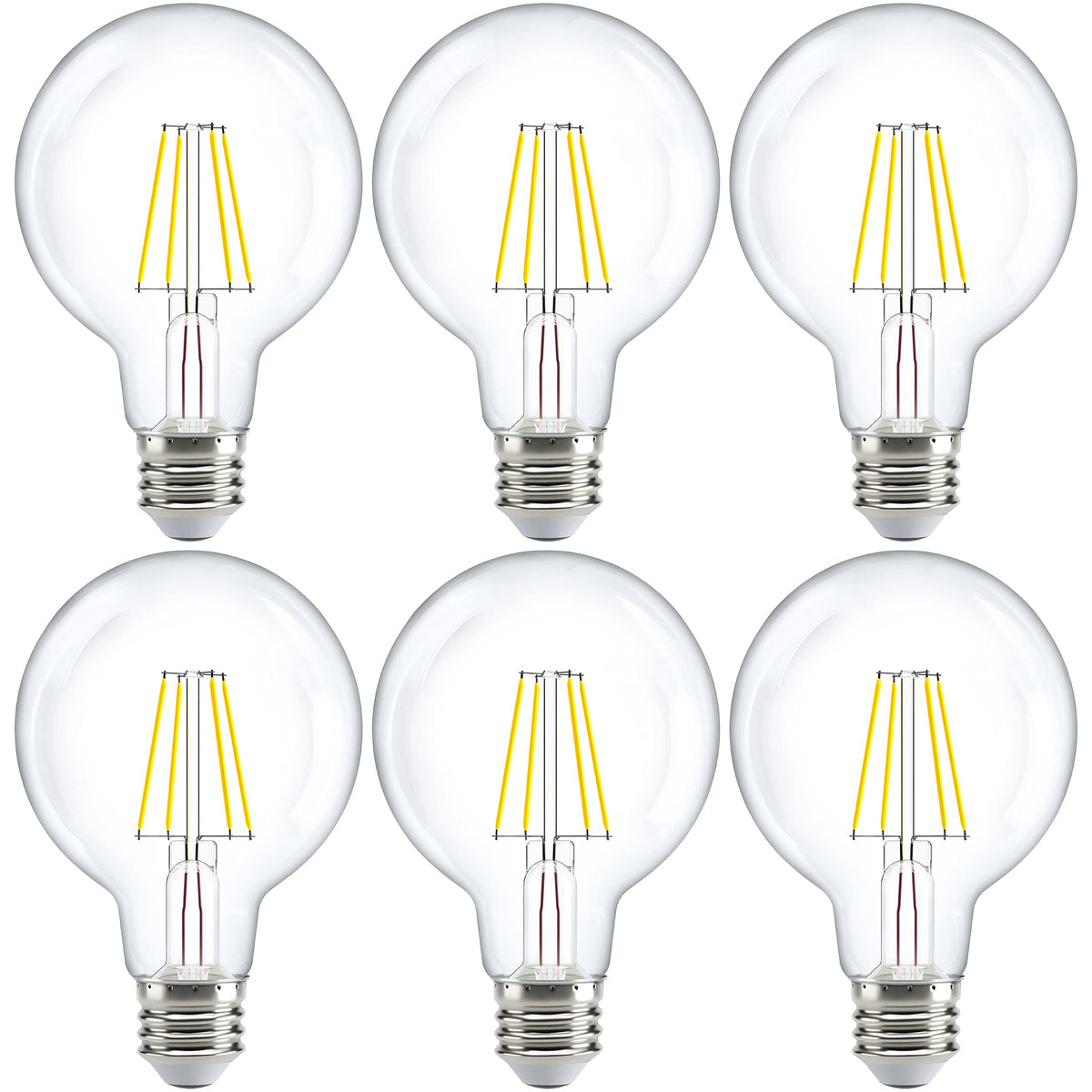 Sunco G25 globe bulb with clear filament for vintage vanity lighting