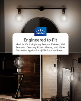 Sunco G25 LED globe offers instant start with no flicker.