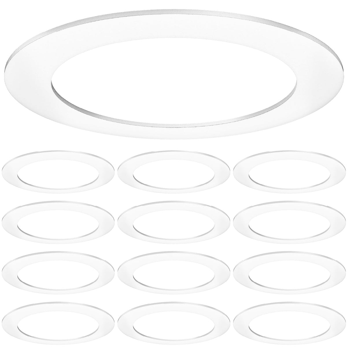 Sunco goof ring with 8.6 inch outer diameter conceals gaps for a clean ceiling.