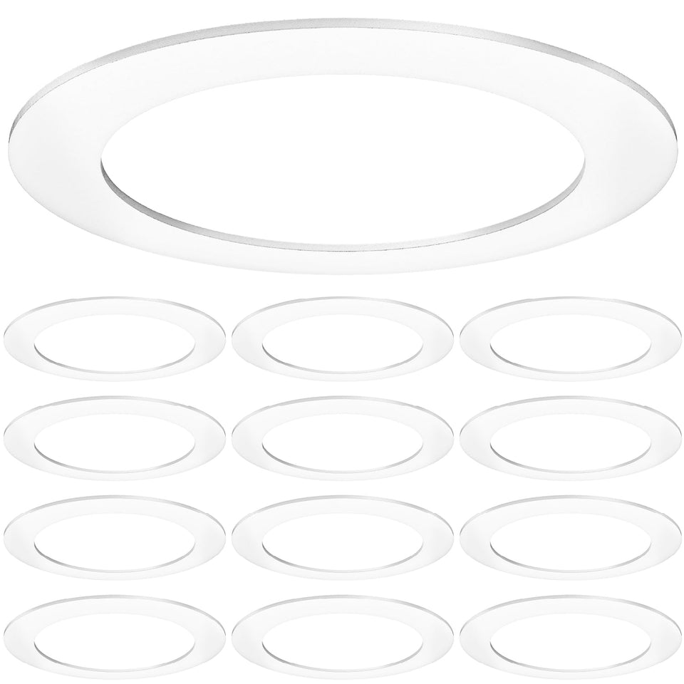 Sunco goof ring with 8.6 inch outer diameter conceals gaps for a clean ceiling.