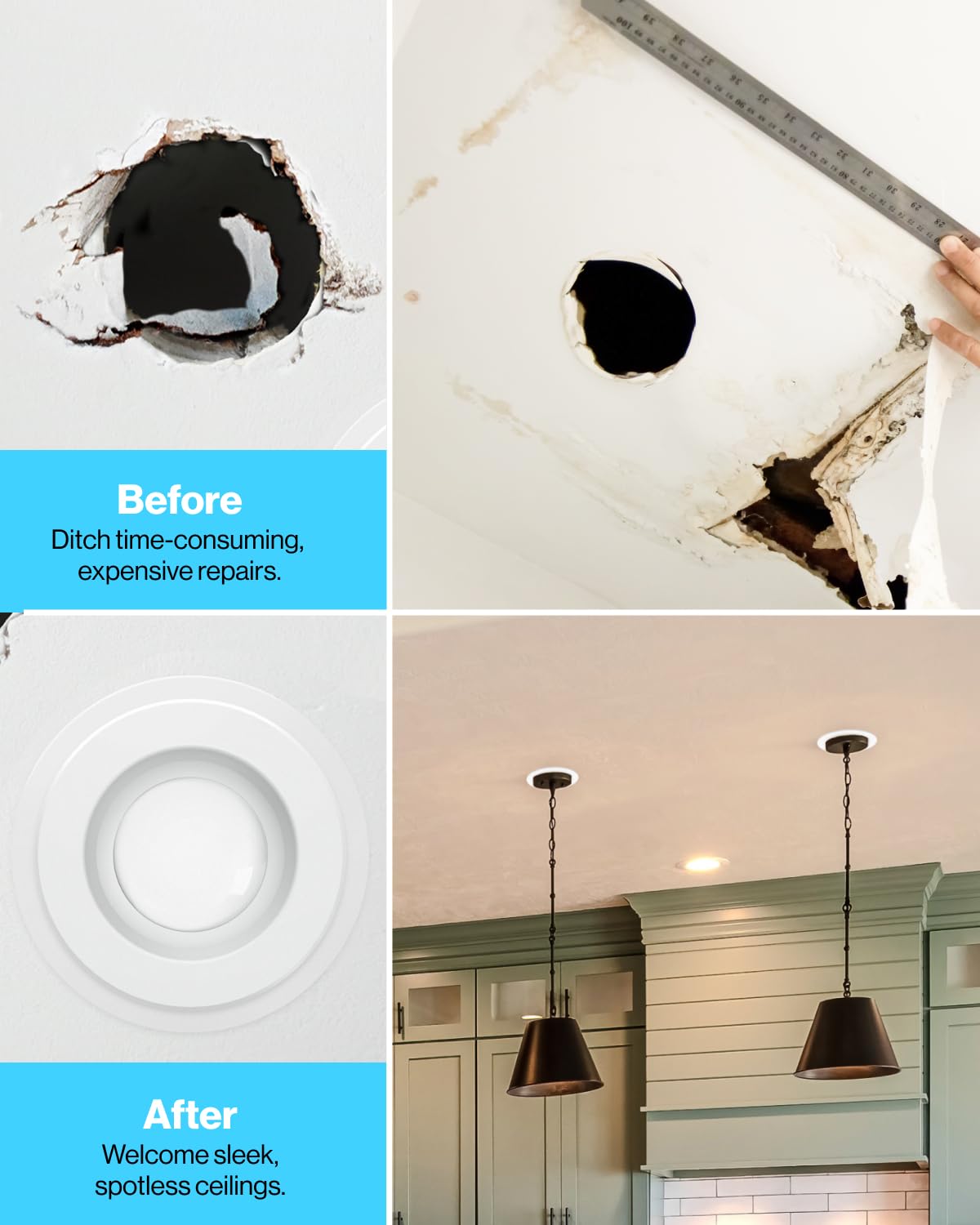 Sunco goof ring matte white finish provides a modern subtle trim