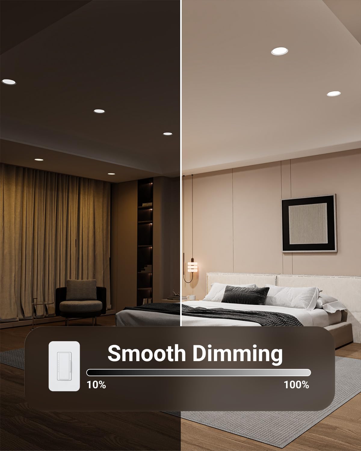 Sunco IC-rated design stays safe around insulation without overheating.
