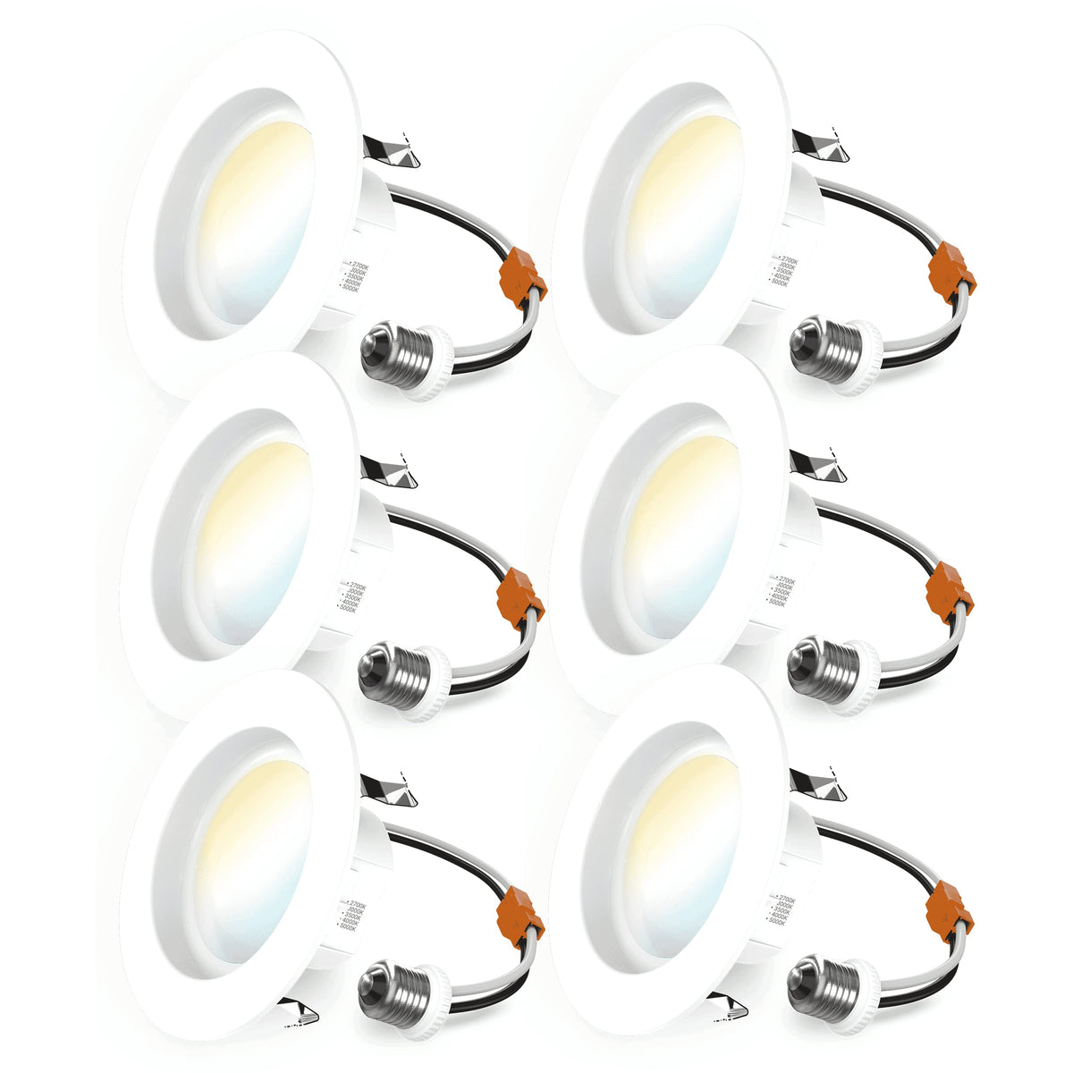 Sunco 6-pack 4-inch LED downlight ceiling installation for clean kitchen lighting.