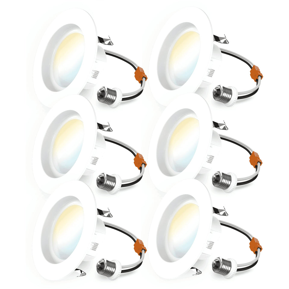 Sunco 6-pack 4-inch LED downlight ceiling installation for clean kitchen lighting.