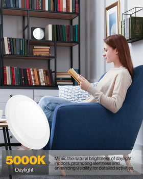 Sunco LED Disc Lights 5000K daylight for true color and visibility