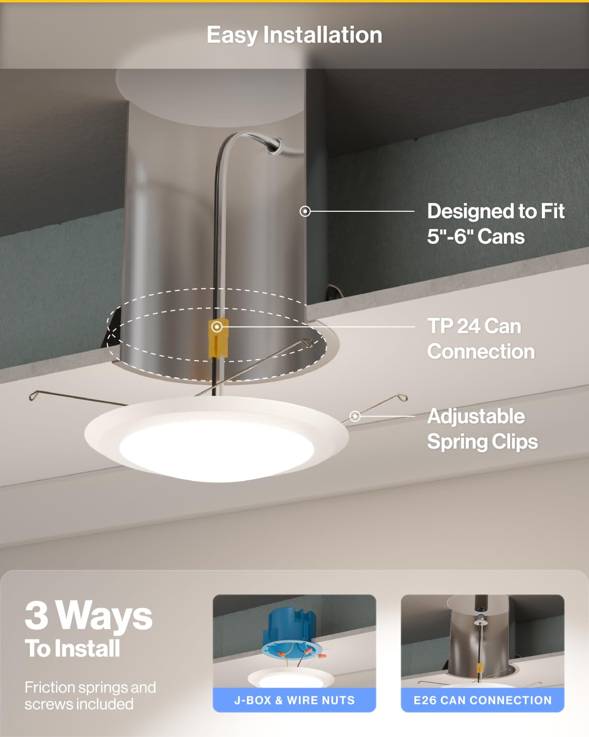 Sunco LED disc light damp-rated fixture suitable for bathrooms and covered patios.
