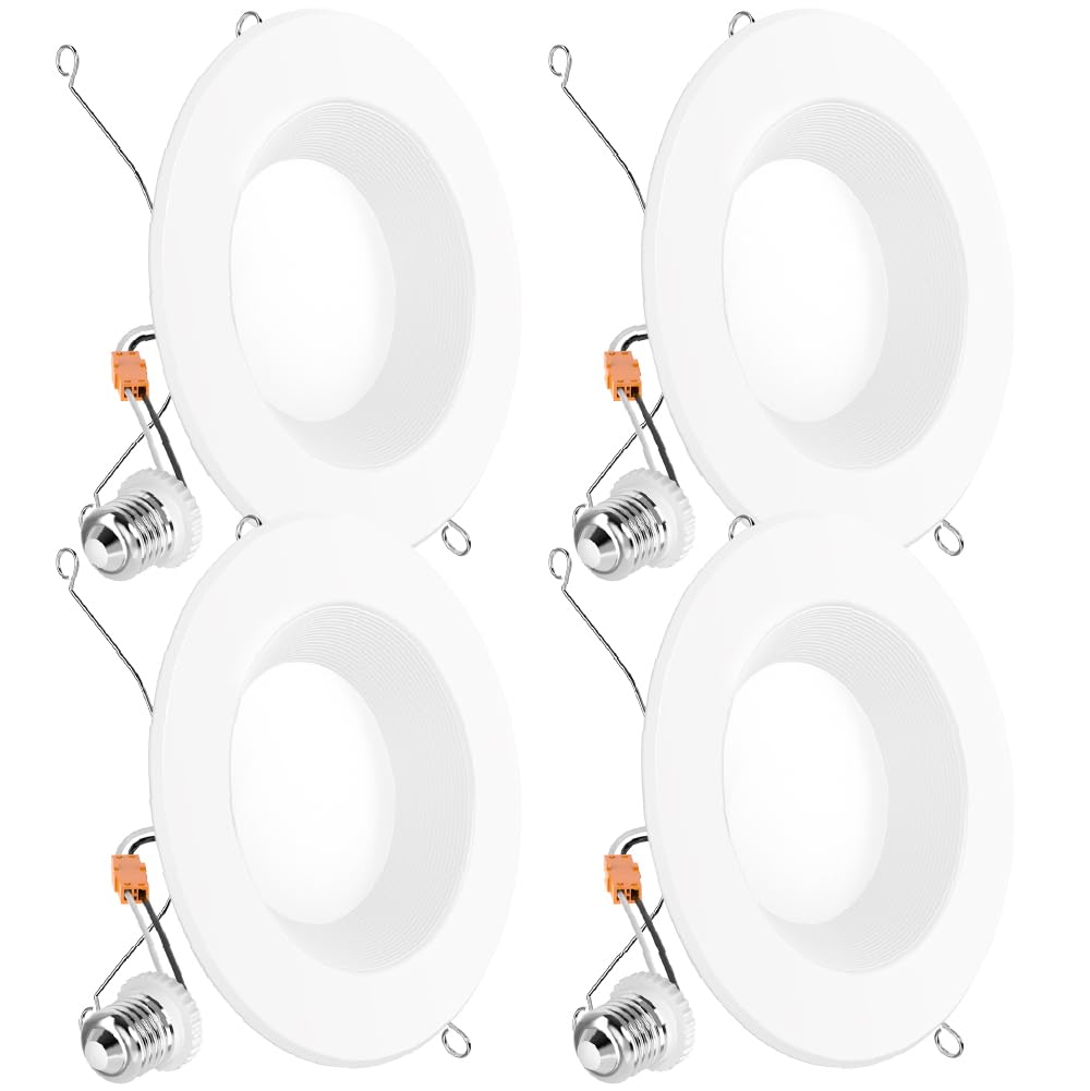 Sunco 6-inch LED downlight with baffle trim reduces glare for calm lighting.