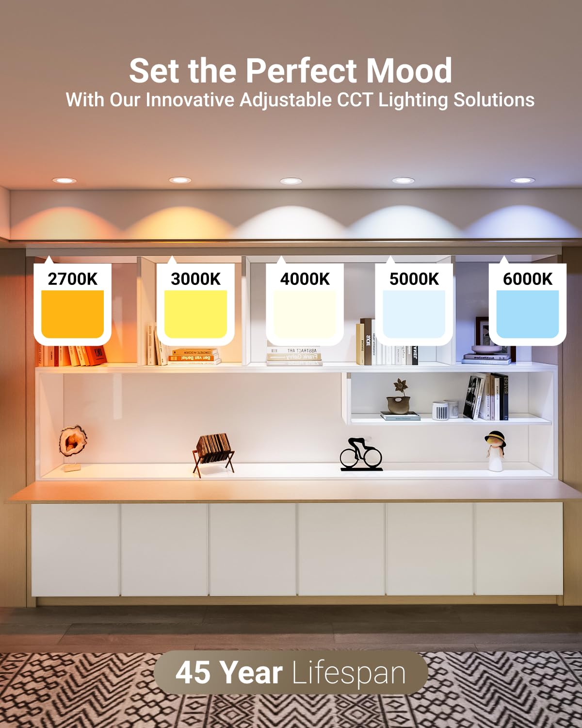 Sunco selectable CCT 2700K–6000K downlight for flexible ambience