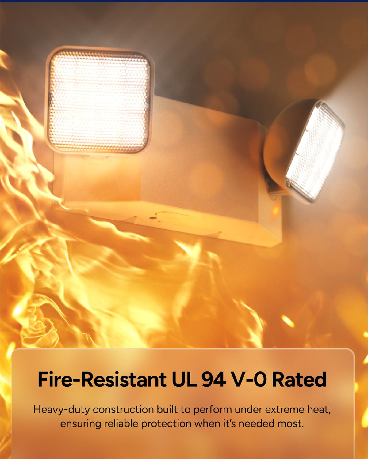 Sunco emergency light showing 360-degree flood coverage for safer egress