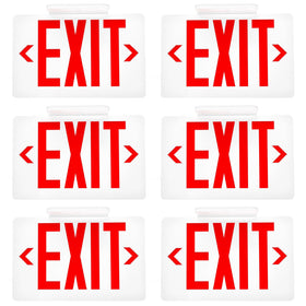 Sunco exit sign front view shows red 6-inch letters for clear visibility in corridors.