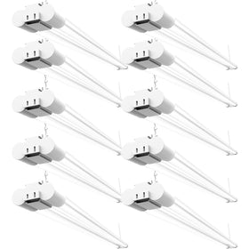Sunco Lighting 4ft shop light front view showing bright, even daylight for workshops