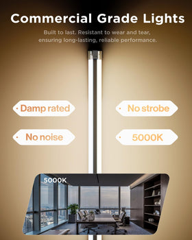 Sunco Lighting 4ft frosted cover reduces glare for comfortable long sessions