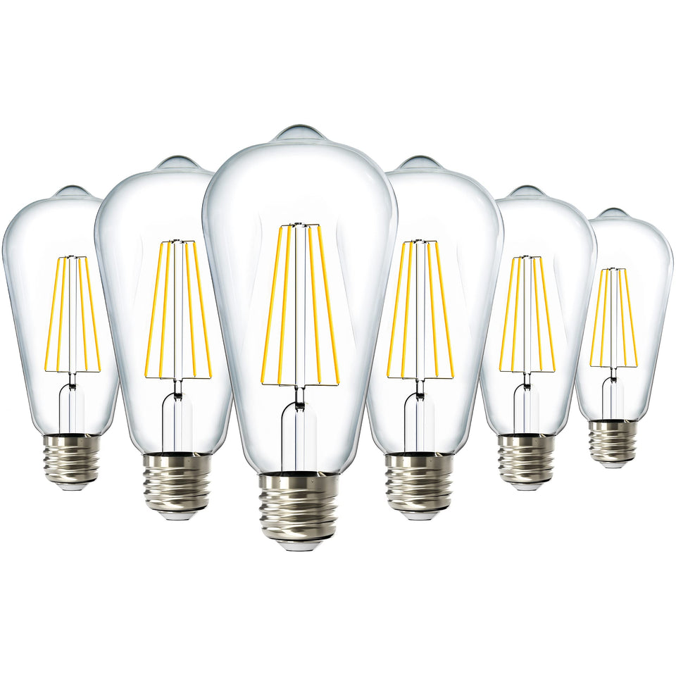 Sunco LED ST64 Edison bulb with clear glass for vintage decor and bright light.