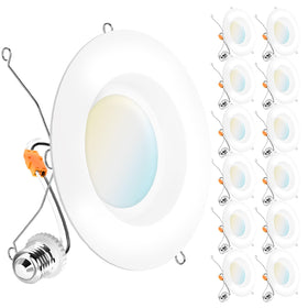 Sunco Lighting 12-pack 6-inch LED downlight with smooth trim for quick energy efficient retrofits.