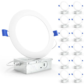 Sunco Lighting 12-pack recessed 6-inch front view shows slim profile and clean trim.