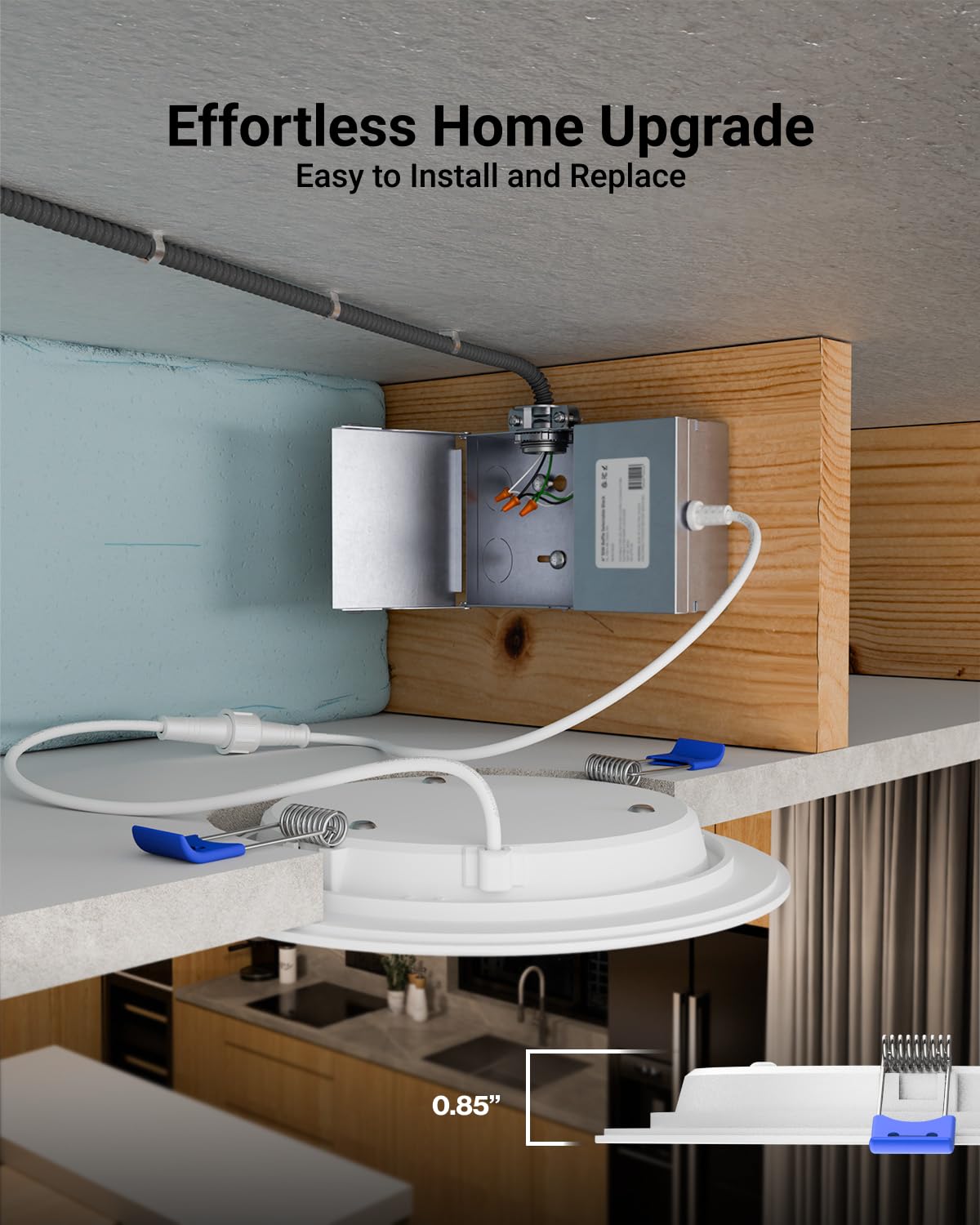 Sunco Lighting 12-pack recessed 6-inch ic-rated closeup confirms insulation-safe operation.