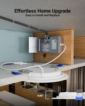 Sunco Lighting 12-pack recessed 6-inch ic-rated closeup confirms insulation-safe operation.