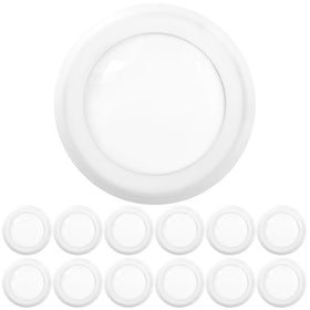 Sunco Lighting 12-pack LED disk downlights installed in ceiling for quick setup.