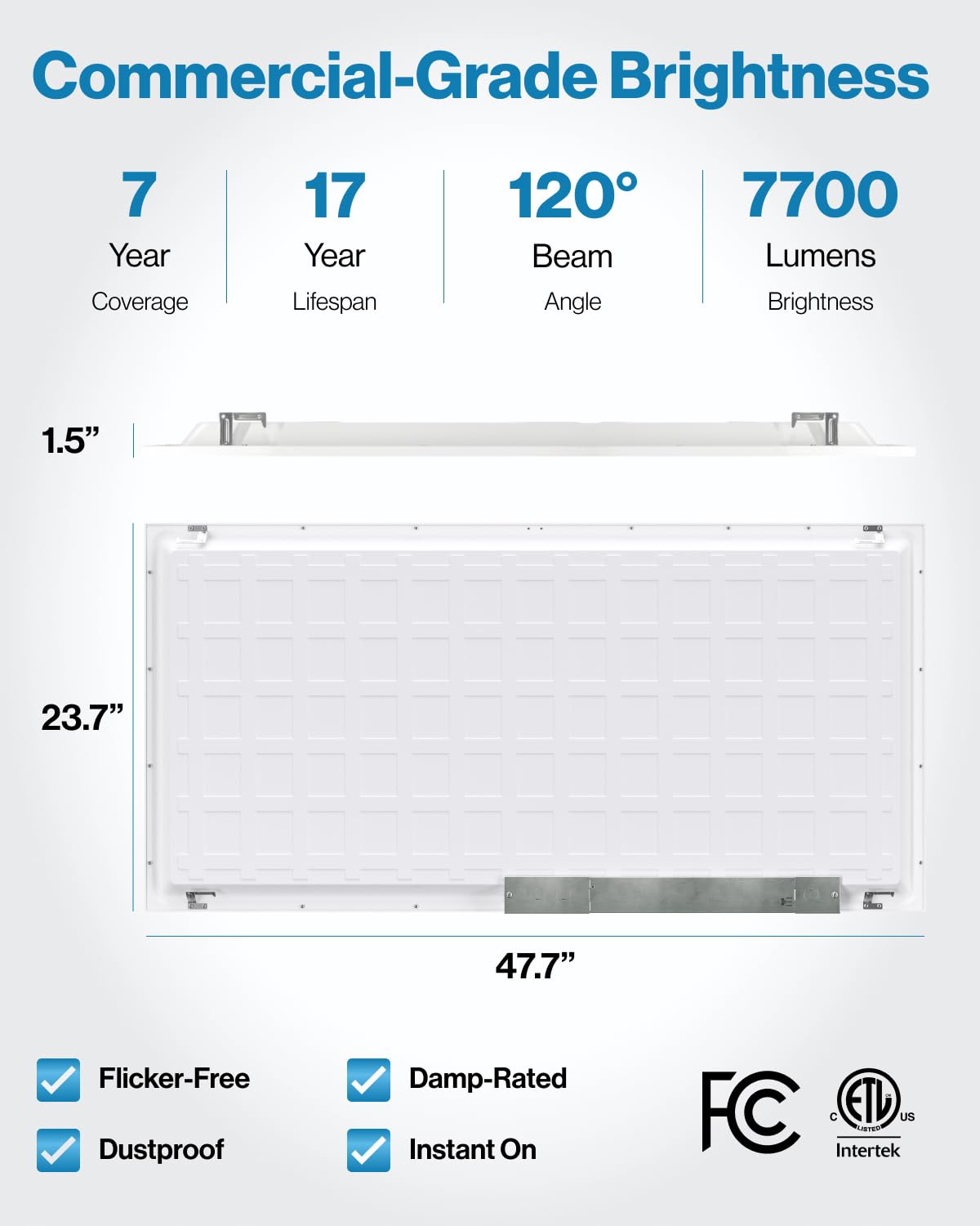 Sunco Lighting 2x4 LED panel two-pack delivers consistent brightness.