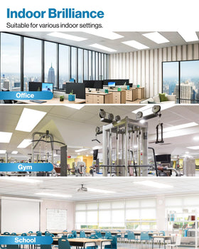 Sunco Lighting 2x4 LED panel recessed installation for clean ceiling lines.